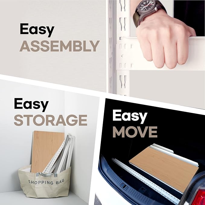 HOMEDANT House 5 Tier 24.4" W Laminated Metal Shelving Unit Adjustable Storage Utility Rack Heavy Duty Shelves Organization Multipurpose Shelf Kitchen Garage Pantry Closet 4 Pack