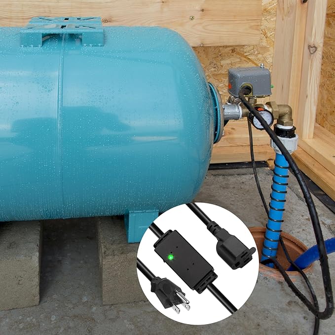 Thermostat Controlled Extension Cord - On at 32°F/Off at 50 °F, Thermostat Controlled Outlet No Need to Close Manually, for Chicken Water Coop Heater Heated Water Bowl Bird Bath Deicer Roof Cable