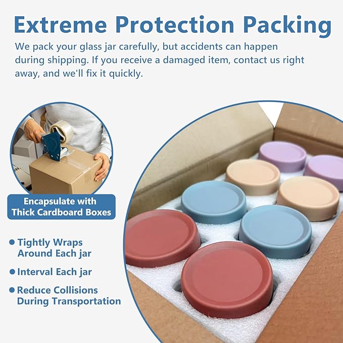 KEYWING 8-Pack 16oz Glass Overnight Oats Containers – Wide Mouth Mason Jars with Airtight Lids, Ideal for Chia Pudding, Oatmeal, Yogurt, Snacks & Meal Prep