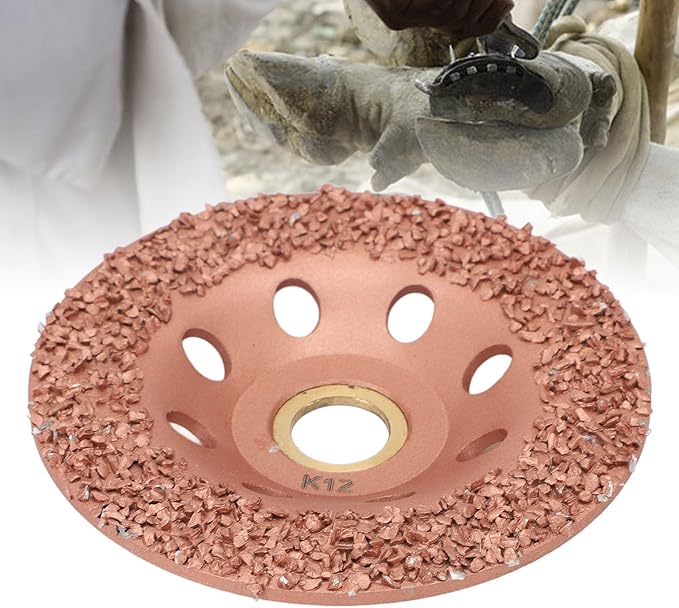 Horse Hoof Trimming Disc, Livestock Hoof Trimming Grinding Wheel, Ti Plated Electric Hoof Repair Plate for Horses Goats Cow