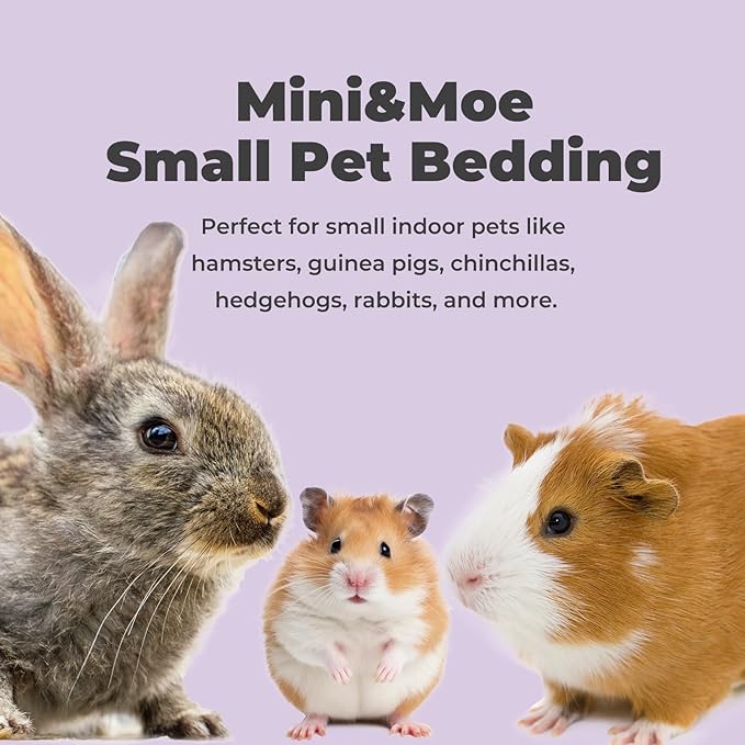 mini&moe Rabbit Bedding Guinea Pig Bedding Paper Pellet Bedding: Odor Control & Moisture Absorbent Natural Paper Pellet Bedding - for Small Animal Guinea Pigs, Rabbits,Hamsters Bedding 3.96lb
