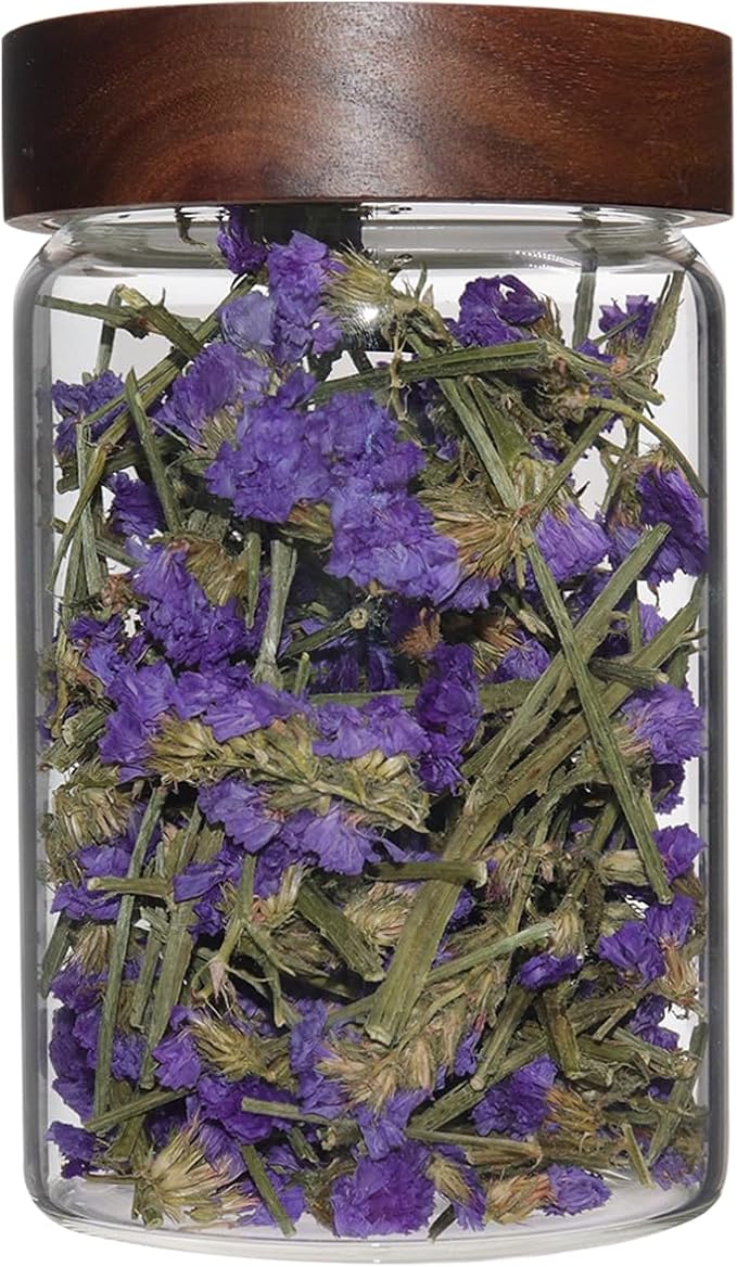 Glass Coffee Jars Spice Jar Round Storage Canister with Wooden Lid Clear Glass Food Jar for Pantry Sugar Tea Coffee Bean Spice Nuts Cookies Bath Salts (900ml/30oz-1 pack)