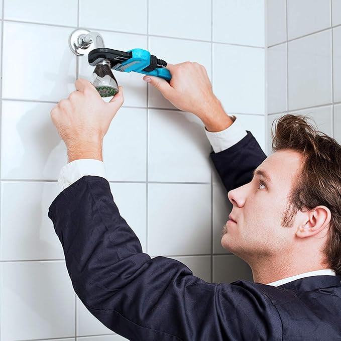 DURATECH 4-Piece Heavy Duty Pipe Wrench Set, 8 ",10 ", 14 ", 18 ", Adjustable Plumbing Wrench, Malleable Cast Iron Handle, Exceed GGG Standard