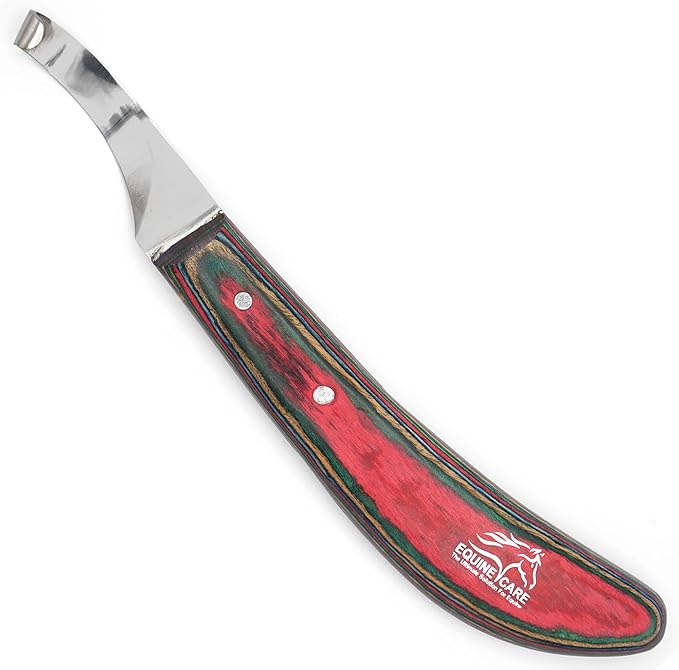Equine Care Farrier Hoof Knife (Right-Handed) | Razor Sharp J2 Stainless Steel Blade, Ergonomic Handle | Professional Grade Precision Tool for Horse, Cow, Goat & Livestock Hoof Trimming & Shoeing.