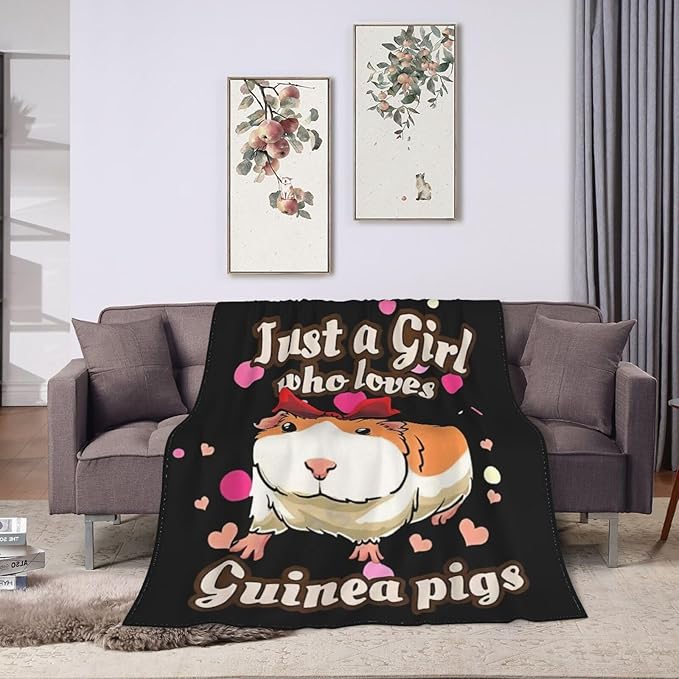 Super Cozy Soft Guinea Pig Throw Blanket - Warm Plush Fluffy, Lightweight Fleece Flannel, Gifts for Kids & Adults, 50"X40"
