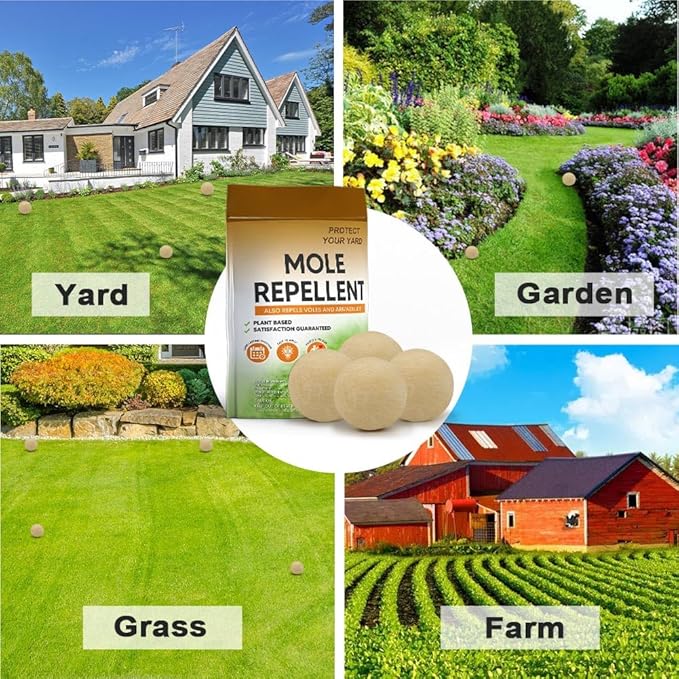 Mole Repellent for Lawns, Gopher Repellent Outdoor, Moles Control, Vole Repellant Groundhog Repellant for Your Lawn and Garden (1.5 Ounce (Pack of 8))