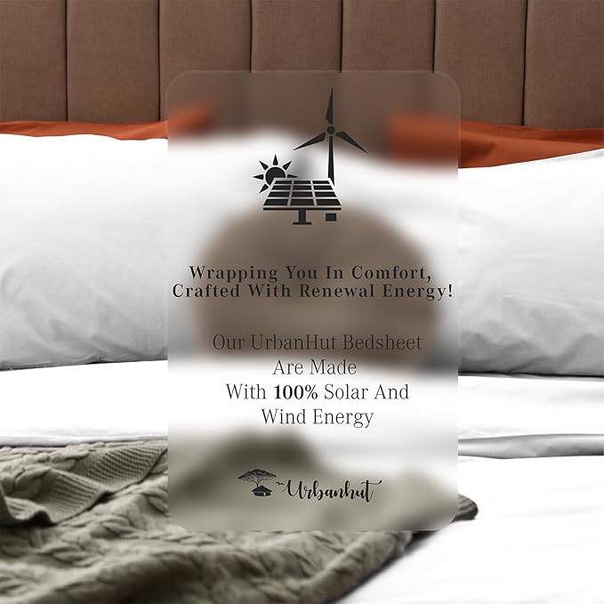 URBANHUT 1000 Thread Count Queen Sheet Set, Egyptian Cotton Sheets Queen Size, Hotel-Style Luxury Bedsheets, Fits up to 16" Deep Pocket Mattress, 4 Pc Soft & Breathable, Sateen Weave - White