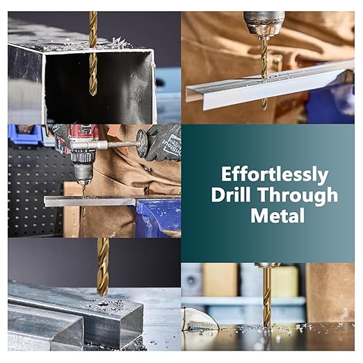 Cobalt Drill Bit Set - 13Pcs M35 HSS Twist Drill Bits Kit 1/16"-1/4" for Hardened Metal, Stainless Steel, Cast Iron, Wood and Plastic