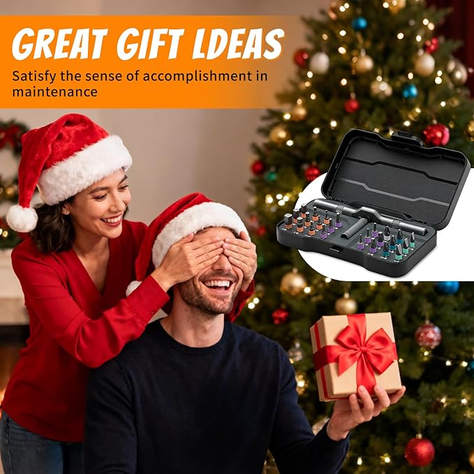 24 in 1 Magnetic Screwdriver Set,Upgrade DIY Ratchet Screwdriver Set with Detachable Ratchet Handle- Precision Repair Tool Kit for Furniture,Computer,Bicycle,Electronics,Phone,Watch