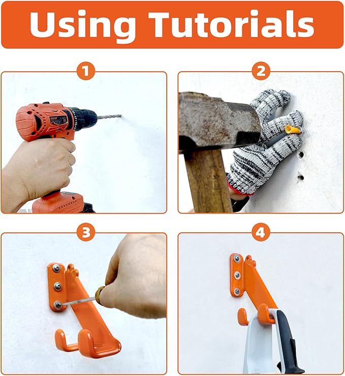 Chainsaw Hanger, 2 Pack Chainsaw Wall Mount, Heavy Duty Chainsaw Holder, Garage Organization Garage Storage Shed Organizer Mounted Chainsaw Rack