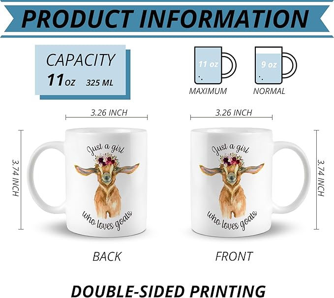 Goat Mug - Goat Lovers Coffee Cup for Women & Girls