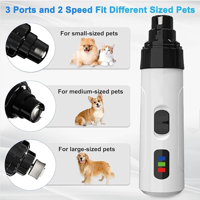 Silent Groom Pro,Silent Groom Pro Nail Grinder,2025 New Mute USB Rechargeable Pet Nail Trimmer,Pet Claw Beauty Trimming Tool, Equipped With 2-Speed, 3-Port, and Long Battery,Safe Claw Trimming at Home