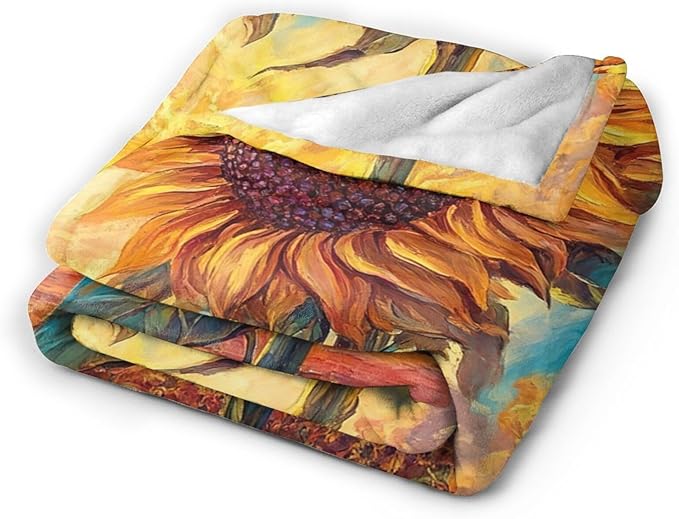 Sunflower Throw Blanket Sunflower Gifts for Girls Women Men Boys Plush Cozy Flannel Fleece Fuzzy Party Blankets Decor 50"X40"