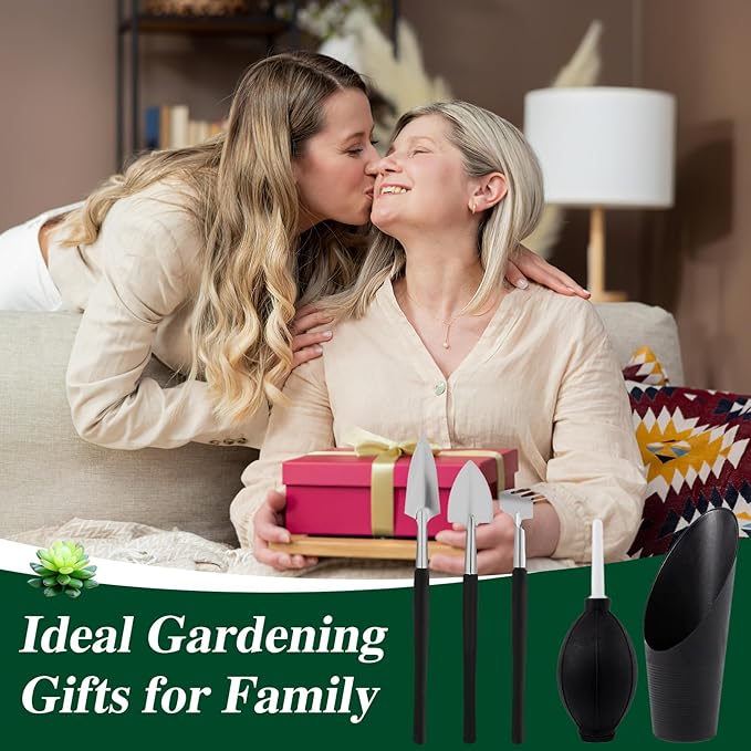 Pack of 20 Succulent Tool Set - 39.4" Indoor Plant Repotting Mat and 19 Pcs Miniature Succulent Hand Tools Garden Flower Plants Transplanting Supplies for Indoor Outdoor Plant Care, Green