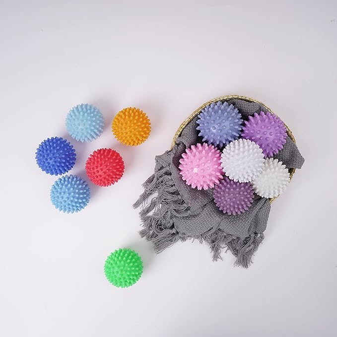 Reusable Laundry Dryer Balls Plastic Fabric Softener Dryer Balls Eco Friendly Alternatives Soften and Fluff Laundry Wrinkle Release… (Golden State)