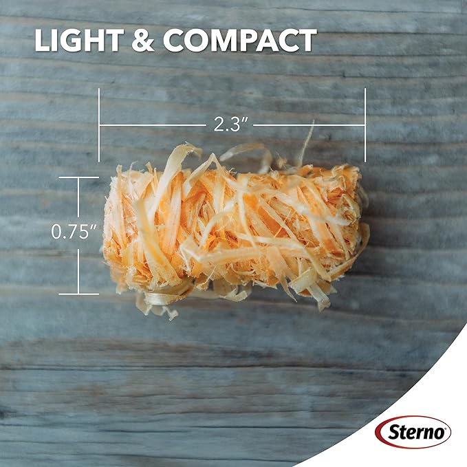 Sterno Instant Fire Starter Tumbleweeds, 50 Count — Made with Natural Wood, Odorless, Lights Instantly Even When Wet, Indoor/Outdoor