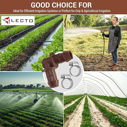 LECTO Universal 5/8", 1/2", .700" Drip Line Repair Kit – Elbow, 1