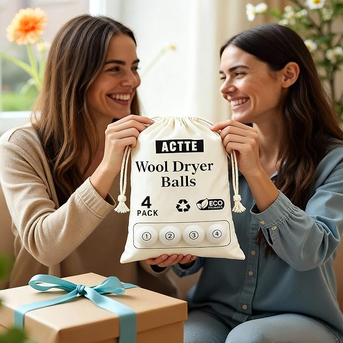 Wool Dryer Balls Laundry, XXL(3.1") 4 Pack, Premium Fabric Softener Ball, Reusable, Anti Static, Chemical Free Natural Wool Balls for Dryer, Laundry Dryer Balls โ 100% New Zealand Wool