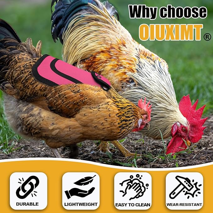 4 PCS Chicken Saddle for Hens, Chicken Aprons for Hens with Adjustable Strap, Hen Back Protector Saddles for Chickens Mating