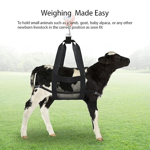 Calf Sling for Weighing Animals - Calf Scale Hanging Weight Scale Sling with Adjustable Straps for Weighing Calves Lambs Goats Baby Alpacas Newborn Livestock Dogs