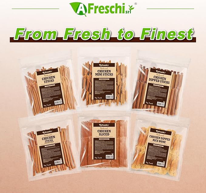 AFreschi Natural Chicken Sticks, All Natural, Grain-Free, High-Protein, Healthy & Easily Digestible, Soft Texture