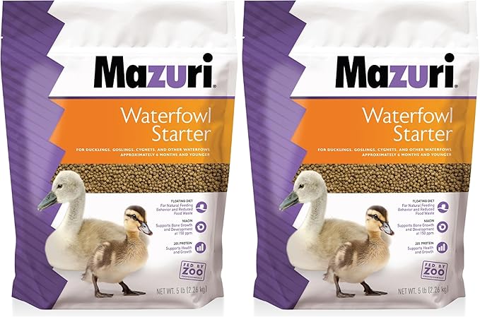 Mazuri Waterfowl Starter Food for Baby Ducks and Geese (5 LB) (Pack of 2)