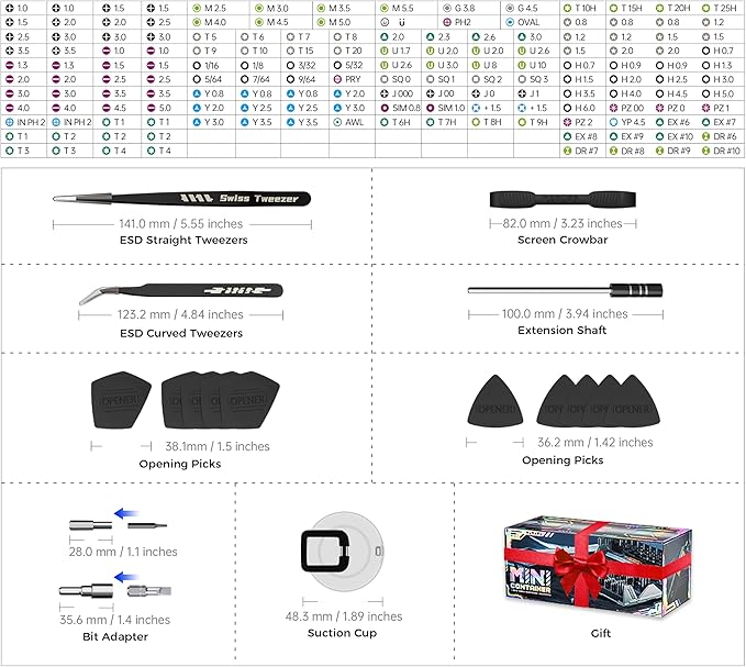 Precision Ratchet Screwdriver Set with Case, JAKEMY 180 in 1 Computer Screwdriver Tool, Compact Tool Set, Screwdriver Repair Kit for Laptop, iPhone, MacBook, PS5, Xbox, RC, Watch, Jewelry, Eyeglasses