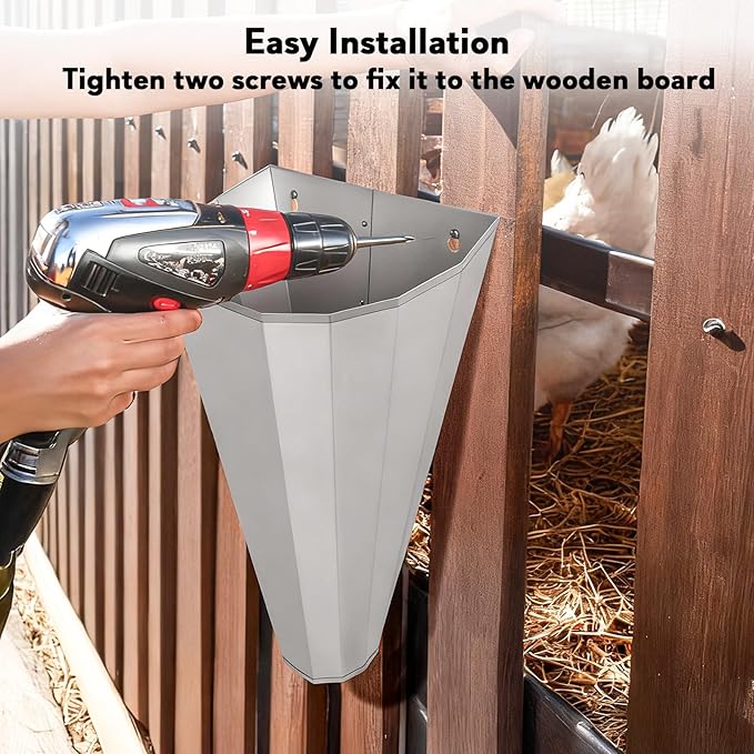 Medium Size Galvanized Steel Chicken Restraining Cone for Chickens, Large Layers, Broilers, Roasters, Turkeys Up to 8 Pounds Flat-Back, Easy to Clean (4 Pack)