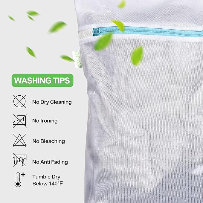 OTraki Large Mesh Washing Bag 43 x 35 in XL Laundry Bag Washer Machine Net Protector Large Washer Bag for Travel Camp College Student Dress Bedding Blanket Sheet Robe Cleaning Organizer Blue