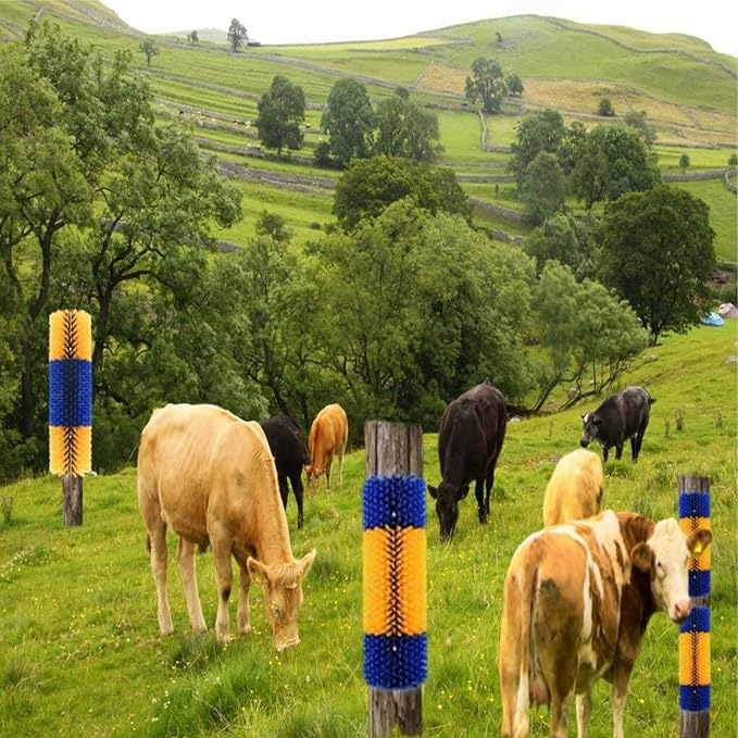 Livestock Scratch Brush,Goat Cow Horse Pig Dog Livestock Brushes for Scratcher, Big Goat Scratching Post for Animal Self-Grooming, Clean The Fur,Protecting Fences