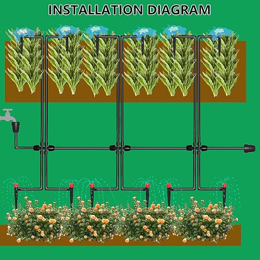 82Ft(25m) Quick-Connect Drip Irrigation System kit,Automatic Garden Irrigation System for Lawn Garden Greenhouse Automatic Irrigation Equipment,1/2 "with 1/4" Irrigation Pipe and Drip Irrigator