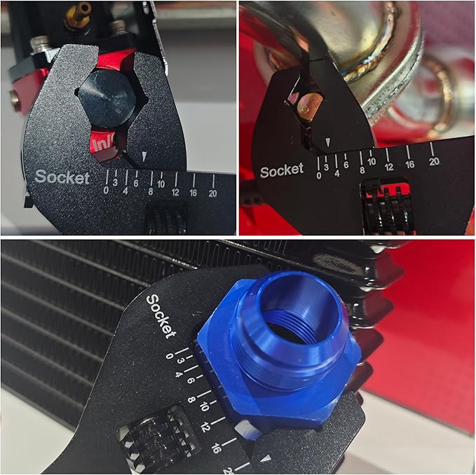 EVIL ENERGY AN Fitting Wrench, 3AN-20AN Adjustable AN Wrench Aluminum Hose Fitting Tool 6 Inch