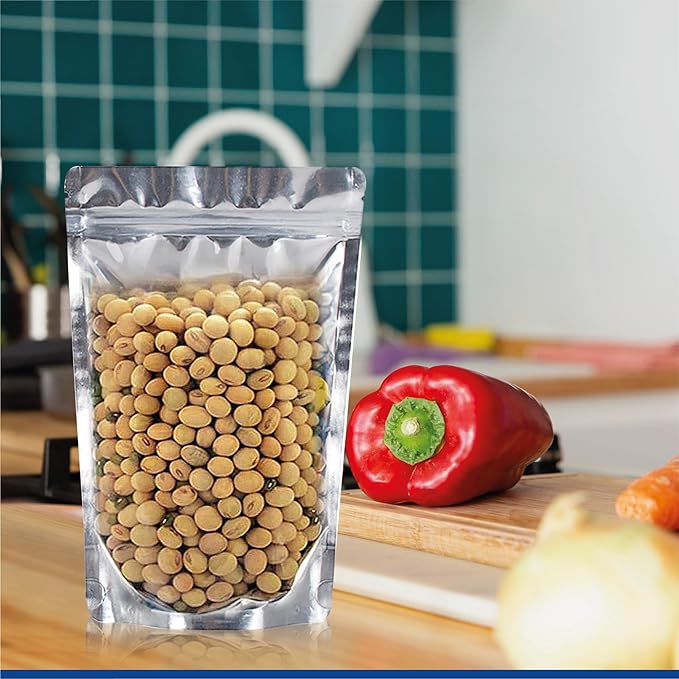 BELLE KR® 6x9 Mylar Bags Stand Up - Pack Of 1000-7.5mil Thick - Clear Mylar Bags with See Through Window for Freeze Dryer