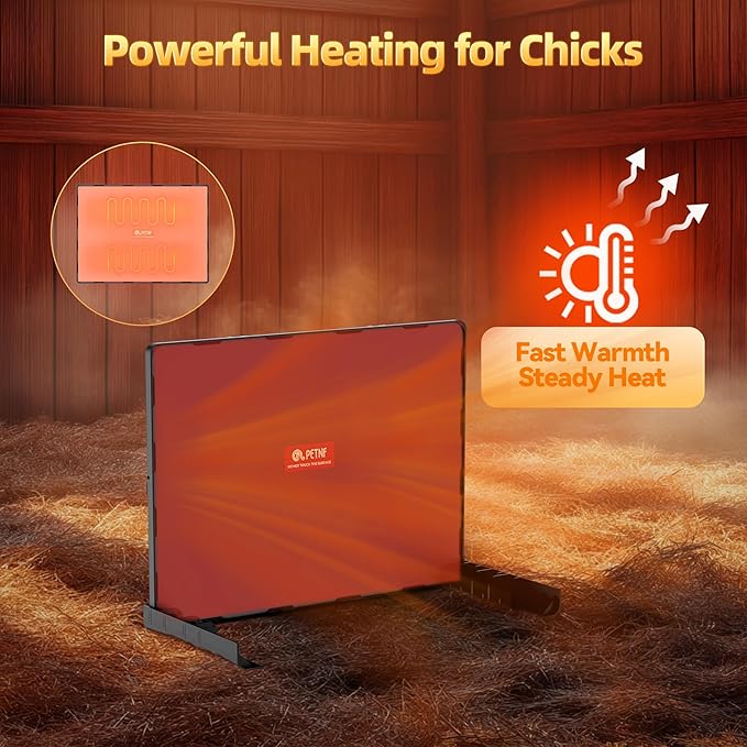 Chick Brooder Heating Plate – Adjustable Temperature Chicken Brooder Heater for Baby Chicks Ducklings Poultry with Height Adjustable Anti-Roost Design Safe Durable ABS Material 95–167℉ Low Energy Use