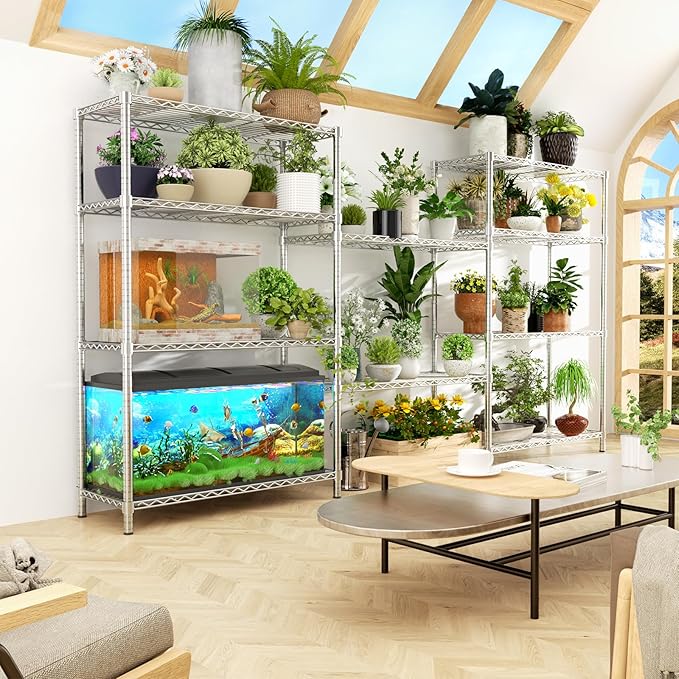 Storage Shelves, 3 PCS 36" L x 14" W x 72" H Heavy Duty Garage Wire Shelving Unit Loads 1750LBS, 5-Tier Adjustable Metal Industrial Utility Shelf Rack for Kitchen, Laundry Room, Basement