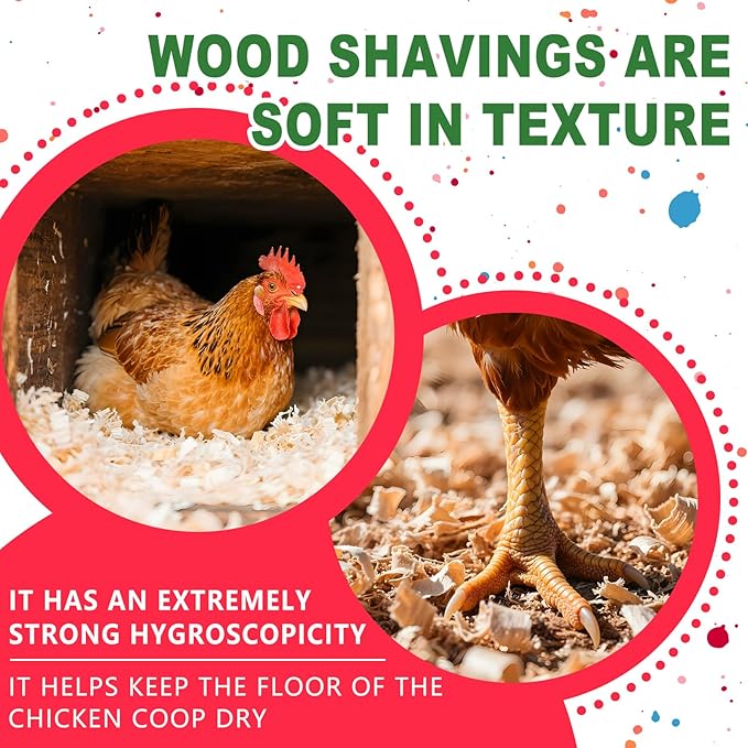 Pine Shavings, Wood Shavings, Chicken Coop Bedding, All Natural Chicken Coop, Chickens Bedding, Small Animal Pine Beddings for Pet Guinea Pigs, Rabbits, Hamsters, Gerbils (1 LB)