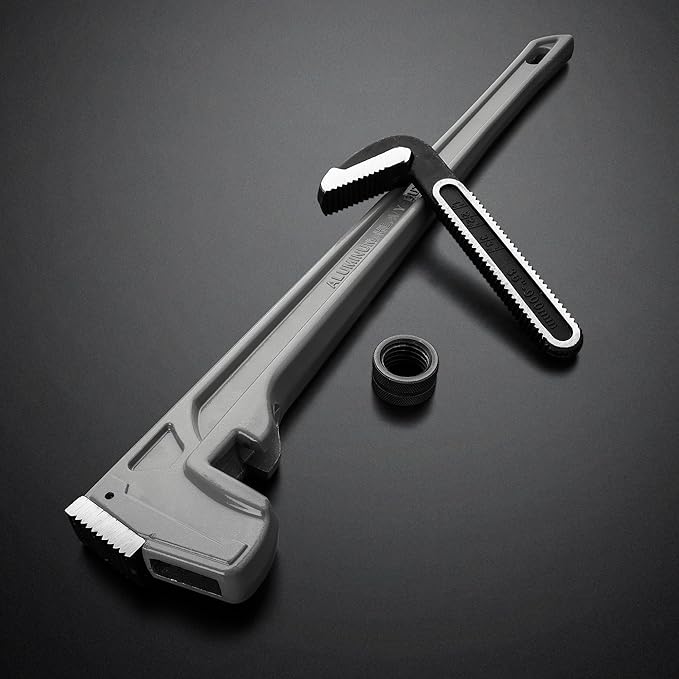 DURATECH 36-inch Heavy Duty Aluminum Straight Pipe Wrench, Adjustable Plumbing Wrench, Drop Forged, Exceed GGG standard
