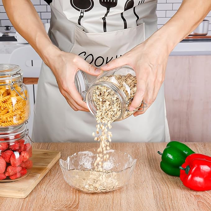 6 Pack Spice Jars, 25 oz Glass Containers with Airtight Lids, Small Herb Jars with Labels for Kitchen Storage