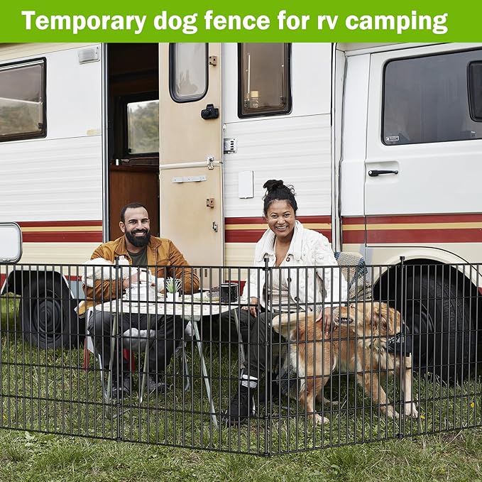 5 Panels No Dig Decorative Outdoor Garden Fence for Yard, 48 in(H) X 13.13 ft(L) Animal Barrier Fencing Rustproof Metal Wire Panel Border for Dog, Rabbits, and Patio Temporary Ground Stakes