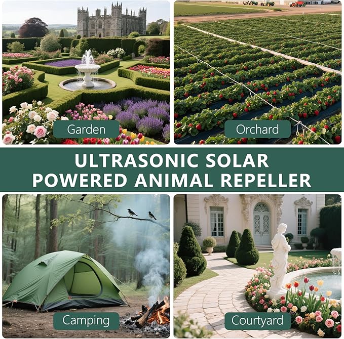 8 Pack Mole Repellent Solar Powered, Upgrade 2025 Waterproof Ultrasonic Gopher Vole Repellent Outdoor, Rat, Squirrel, Skunk, Repellent for Lawn Garden & Yard