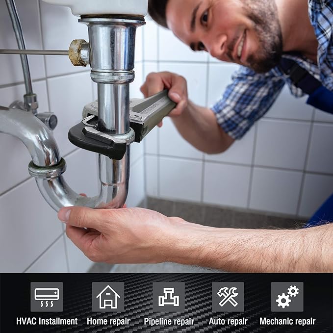 DURATECH 14-inch Heavy Duty Aluminum Straight Pipe Wrench, Adjustable Plumbing Wrench, Drop Forged, Exceed GGG standard