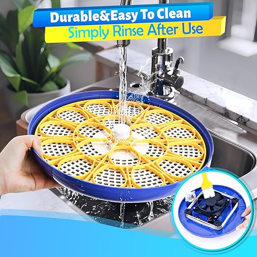 Incubator for Hatching 18 Eggs - Automatic Turning Smart Temp Humidity Control with Alarm, 360° Clear View Candler Function for Chicken Duck Quail Goose Poultry (Dual Trays)