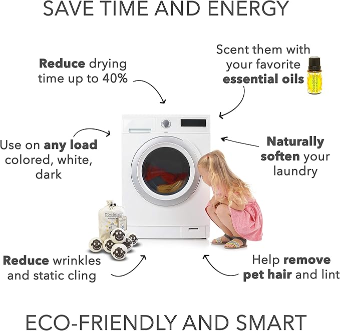 Friendsheep Wool Dryer Balls, Organic Reusable Fabric Softener Alternative for Laundry, Handmade, Fair Trade, Hypoallergenic, Eco-Friendly, Plastic-Free (6 Pack XL – Sheep Flock of Friends)