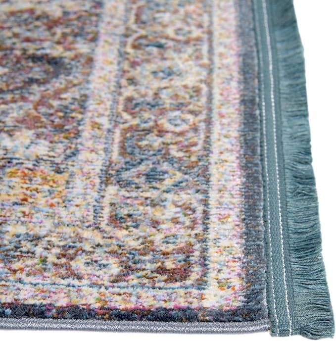 Unique Loom Baracoa Collection Area Rug - Prado (2' x 8' Runner, Gray/ Blue)