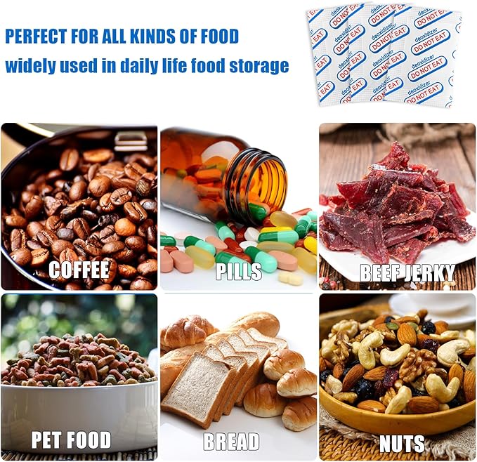 100 Packs 400CC Food Grade Oxygen Absorbers (10 Pack in Individual Vacuum Bag)-for Long Term Food Storage & Survival,Mylar Bags, Canning, Harvest Right Freeze Dryer, Dehydrated, and Preserved Foods