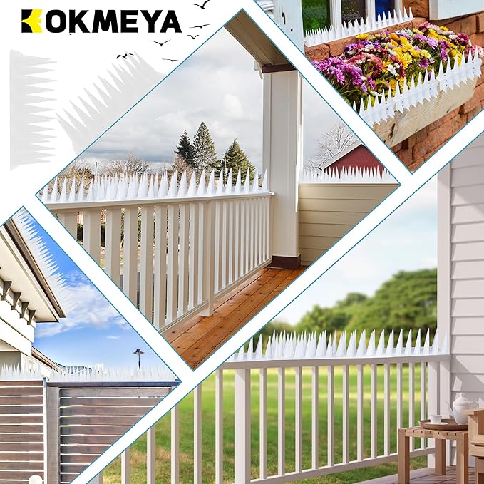 Bird Spikes,Clear,6 Pack Bird deterrents for Outside,Keep Raccoon Squirrel Pigeon Away,Fence Spike for Garden Patio