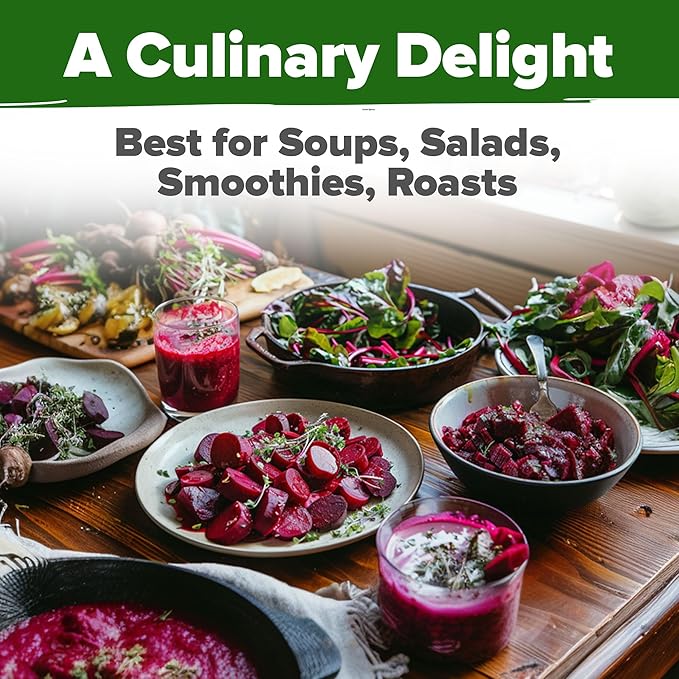 HOME GROWN Detroit Dark Red Beet Seeds 2 Pack(Beta vulgaris) 1000+ Heirloom Seeds with High Germination – Sweet,Nutrient-Rich Beets for Easy Planting in Garden Beds or Containers