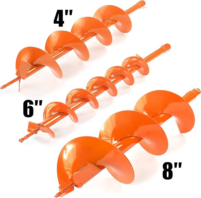 NEOTEC 52CC 2-Stroke Gas Powered Earth Auger Post Fence Hole Digger + 4" 6" 8" Auger Drill Bits, Petrol Drill Borer for Garden & Lawn, Digging