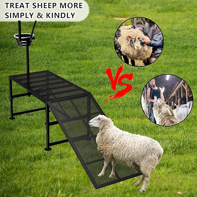 Goat Stand Ramp Use for Our 47 inch Goat Milking Stand, 47" L x 23" W Black Removable Goat Ramp for Sheep Trimming, Sheep Shearing Stand for Sheep & Goats