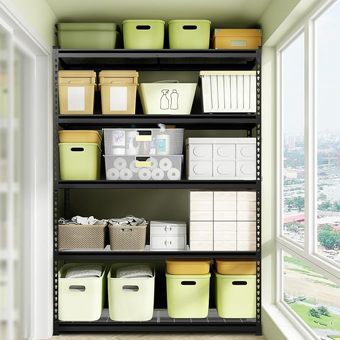 WORKPRO 5-Tier Heavy Duty Metal Shelving Unit, 48”W x 24”D x 72”H, Adjustable Storage Rack, 4000 lbs Total Load Capacity, Ideal for Garage, Basement, Warehouse, Workshop